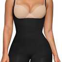 SHAPERX Open Bust Shapewear Tummy Control Bodysuits for Women Seamless Compression High Waisted Body Shaper S/M