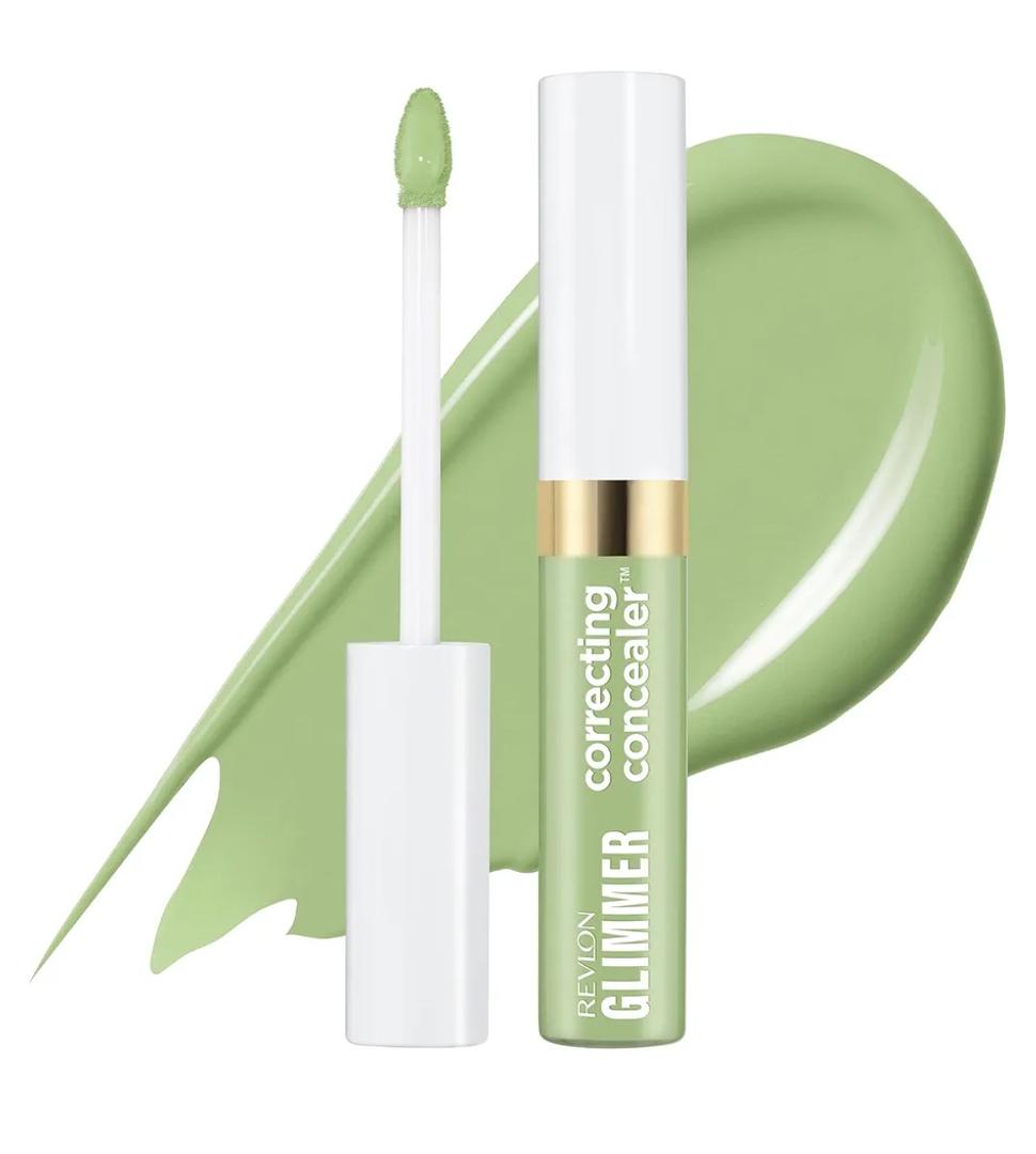 Revlon Glimmer Correcting Concealer, Liquid Under Eye Makeup, Made with Caffeine, Vitamin C, & Stevioside, 100 Green, 0.3 fl oz