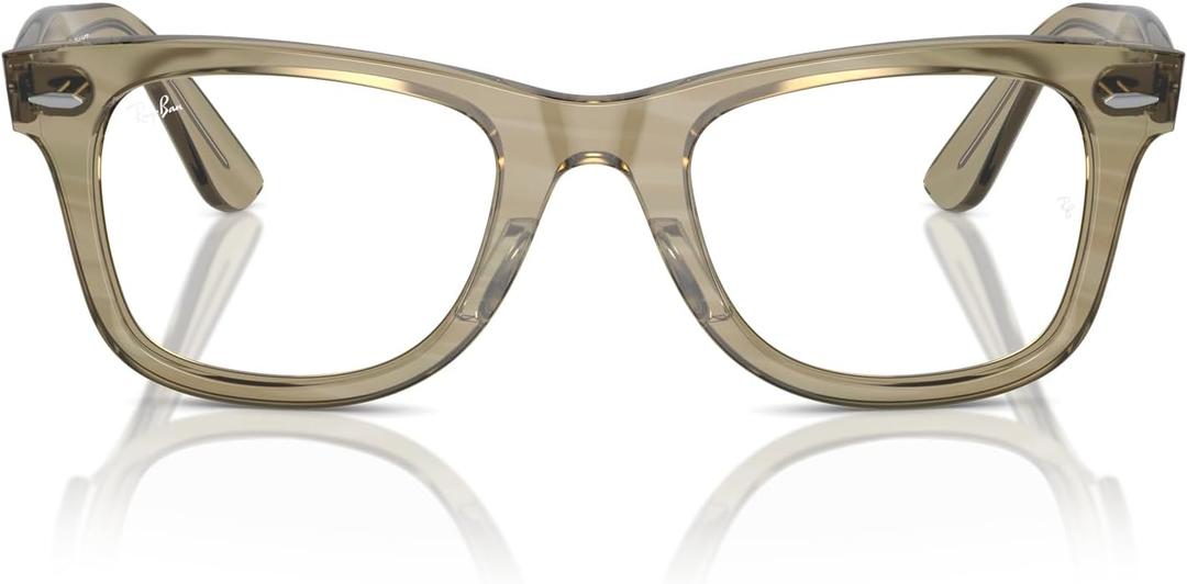 Ray-Ban Rx5121f Wayfarer Photochromic Low Bridge Fit Square Prescription Eyewear Frames (Photochromic Frame Striped Grey/Demo Lens)