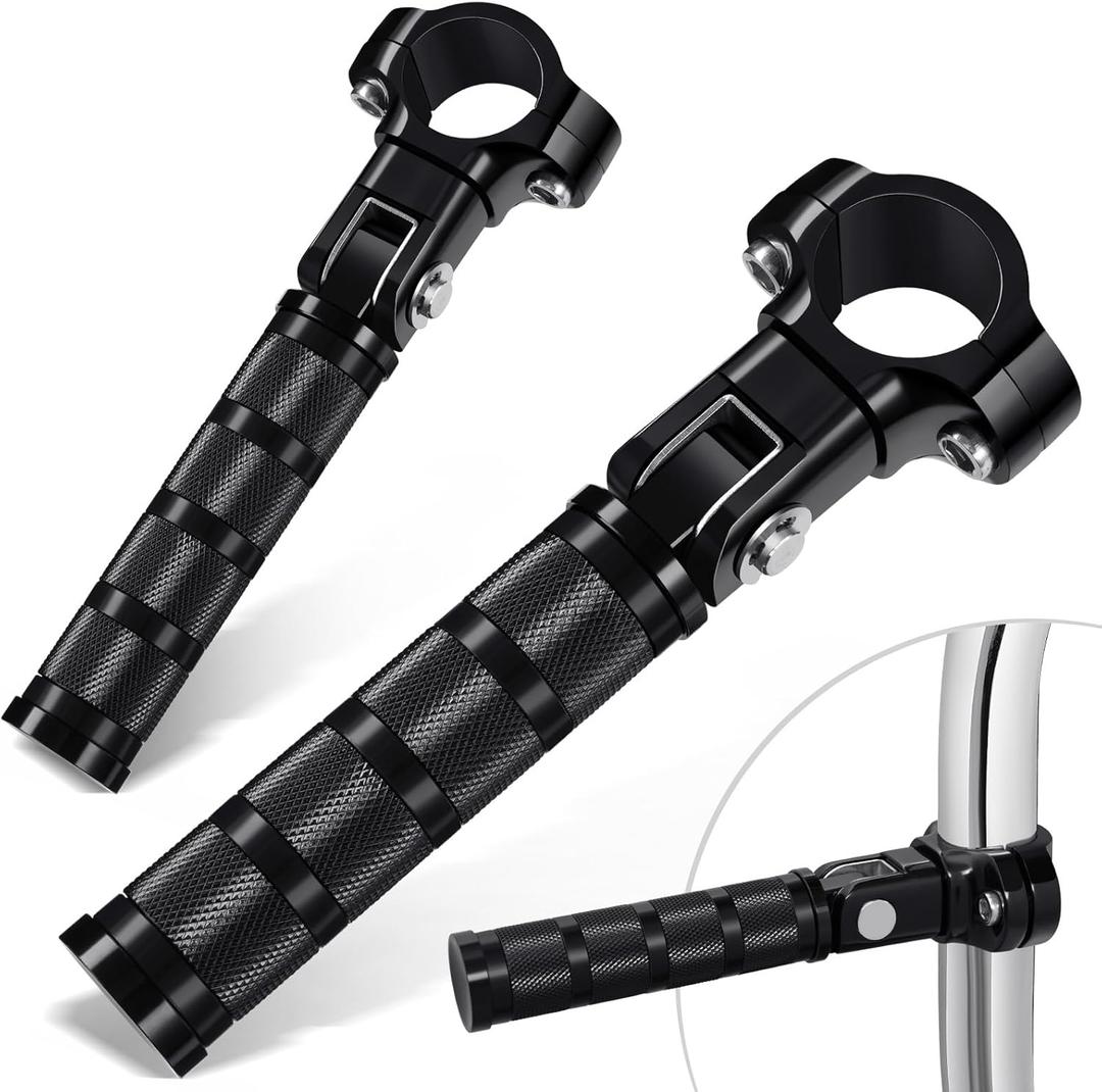 Benlari Highway Footpegs CNC Motorcycle Foot Pegs Stainless Steel 1in 1-1/4in 25mm 32mm Fit for Harley Davidson Street Guide for BMW for Honda for Suzuki for Kawasaki Engine Guards Crash Bars Black