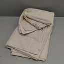 jinchan Boho Curtains Linen Blend Ivory Farmhouse Curtains 63 Inches Long for Living Room Square Embroidered Bordered Back Tab Living Room Window Light Filtering Bohemian Drapes 2 Panels