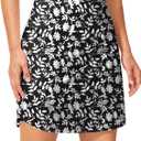 Viodia Women's 18"/20" Long Swim Skirt High Waisted Modest Swimsuits Skirt Bathing Suit Tummy Control Swim Bottoms (Black, L)