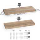 Ballucci Floating Shelf, 2-Pack 24" Natural Oak Floating Shelves for Wall, Wood Wall Shelf for Home Décor, Floating Shelves for Bathroom, Living Room, Bedroom, 8" Deep Wall Shelves, 23.6 inches
