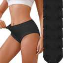 Womens Underwear Seamless Mid Rise Waisted Panties Full Coverage Sexy Lace Briefs Stretch Bikini 6 Pack, Small