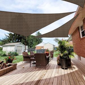 Patio Paradise 8' x 8' x 8' Sun Shade Sail Triangle Canopy Shade Cloth Fabric Sunlight Block Patio Pergola Cover HDPE Deck Awning for Outdoor Backyard Roof Shading, Brown