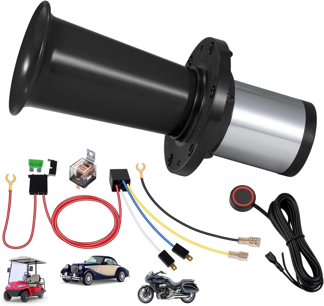 Ooga Horn 12V Kit, Classic Vintage Aooga Ahooga Horn for Classic Cars, Trucks, Golf Carts