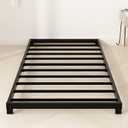 4 Inch Twin Bed Frames, Heavy Duty Metal Platform Low Bed Frame Twin, No Box Spring Needed, Noise Free, Easy Assembly, Black