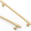 Asidrama 10 Pack 7.5 Inch(192mm) Brushed Gold Cabinet Pulls Kitchen Cabinet Handles Gold Cabinet Pulls Kitchen Cabinet Hardware for Cupboard Drawer