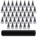 Spike Chrome Lug Nut Covers, Screw On 33mm x 4 3/4" Thread On Spike Lug Nut Covers, Plastic Pointed Screw-on Lug Nuts Cover for Semi Trucks (Pack 40pcs)