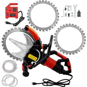 3200W Electric Concrete Ring Saw 16 Inch, 110V 4000RPM Wall Cutting Machine with Water Fed Dust Suppression & 2 Blades, 29CM(11.4 Inch) Cutting Depth, for Concrete Stone Granite Masonry