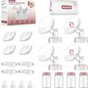 Pump Parts Compatible with Spectra S1/S2/9Plus/SG Breastpump, Full Set Replacement Parts for Spectra Include 21mm Flange,Duckbill Valve,Backflow Protector,Tube,Bottle, Not Original S1/S2 Accessories