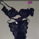 Avidlove Women Bra and Panty Sets with Underwire Floral Lace Lingerie Set. Medium, Navy Blue