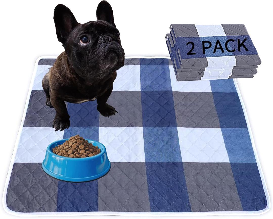 Washable Pee Pads for Dogs with 4-Layer Integrated Waterproof Design, Reusable Super Absorbent Non-Slip Puppy Pads for Crate Training, Home Floor Protection , 2835 Pack of 2