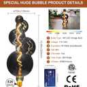 40 Watt Decorative Vintage LED Light Bulbs, Special Huge Bubble 4W LED Filament Edison Bulb,2700K Oversized Electroplated Warm Lights,Dimmable E26 Lamp Base,1-Pack
