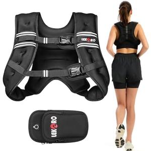 Weighted Vest for Men Women, No-Bounce 20LB  Weights Vest with Adjustable Buckles & Reflective Stripes | Weight Vest for Walking Running Hiking Workout