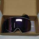 FMY Ski Goggles for Men Women & Youth - Anti Fog UV400 Protection Snowboard Snow Skiing Goggles for Adult (Purple Lens&white Frame)