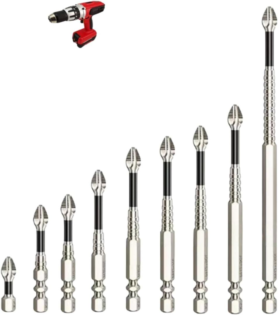 MagFixer K5 High-Magnetic Screwdriver Drill Bit Set - 25-150mm, Anti-Slip, Strong Magnetic Durability for Impact Driver & Electric Drills, 9pcs