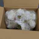 YSZL Large Artificial Potted Orchid Plant, Silk Flower Arrangement with Ceramics Vase, White