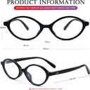 AIEYEZO Small Oval Blue Light Glasses for Women Fashion Retro TR90 Oval Frames Computer Screen Glasses (Black)