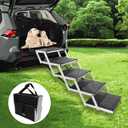 PENSUN Dog Stairs with Nonslip Surface Portable Folding Pet Ramp for Car, SUV and Trucks Foldable Truck Ramp Stairs for Small to Large Size Dogs Up to 250LBS