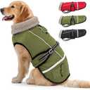 Dog Coat, Dog Winter Coat Jacket Waterproof for XL Large Dogs, Pet Vest Warm Fleece Cozy for Cold Weather, with Harness Built in Reflective, Dogs Snowsuit Windproof, Adjustable Buckle