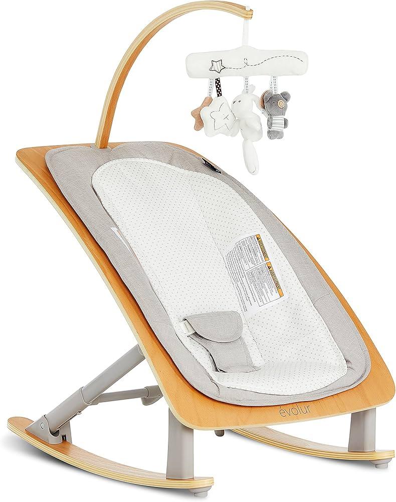Evolur Tory 2-in-1 Rocker & Chair, Black