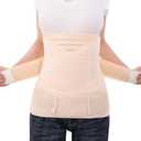 Zrughno 3 in 1 Postpartum Belly Band Abdominal Binder Surgery C Section Recovery Stomach Wrap for Women Pregnancy After Birth Compression Support Belt Slimming Girdles Body (Classic Beige, Large)