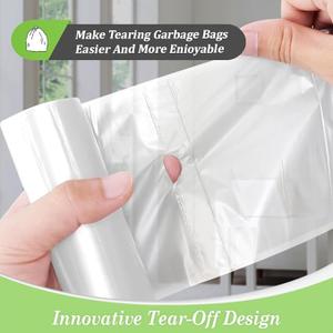 3 Gallon 240 Counts Strong Trash Bags Garbage Bags by Teivio, Clear 3 Gallon Bucket Liner,Brine Bag,Bathroom Trash Can Bin Liners, Small Plastic Bags for home office kitchen (Clear)