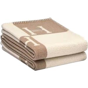 Blanket Soft Throw Blanket Faux Fleece Cashmere Plaid Warm Shawl Thick Knitted Plush Cozy Comfy for Women Throw Blanket for Sofa Couch Bed Queen King Size 55x66 in (Khaki)