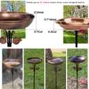Metal Bird Bath for Outdoors, 12" Dia Bowl with Stable Upgrades Stake Birdbaths Garden Yard Lawn Decor 0.7 Gallon
