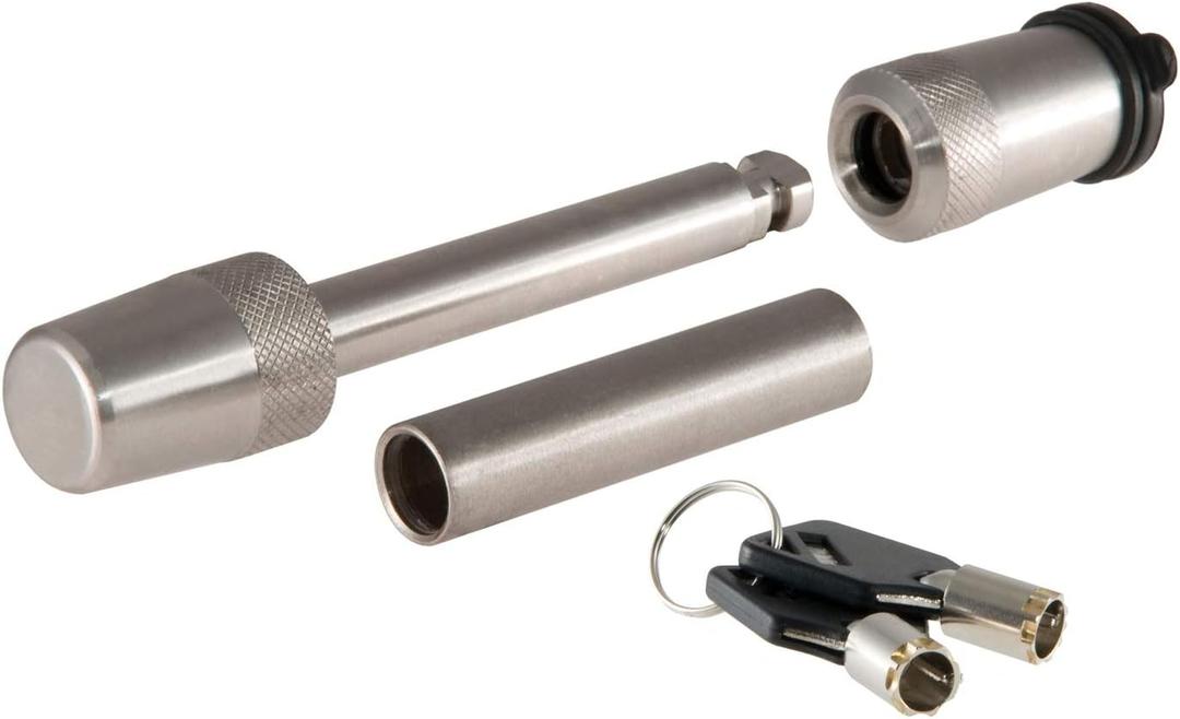 CURT 23580 Stainless Steel Trailer Hitch Lock, 1/2-Inch Pin Diameter, 5/8-Inch Adapter, Fits 1-1/4 or 2-Inch Receiver CURT 23580 Stainless Steel Trailer Hitch Lock, 1/2-Inch Pin Diameter, 5/8-Inch Adapter, Fits 1-1/4 or 2-Inch Receiver