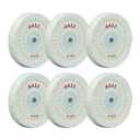 SALI 6 Pack Polishing Wheel for Bench Grinder Buffing Wheel 4 inch White Cotton (50 Ply) for Buffer Polisher Medium Polish Pad with 1/2 Inch Arbor Hole