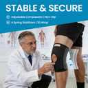 Galvaran Knee Brace with Side Stabilizers for Meniscal Tear Knee Pain ACL MCL Arthritis Injuries Recovery, Breathable Adjustable Knee Support for Men and Women (S, Black)