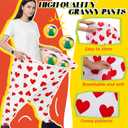Granny Pants Yard Game with Oversized Pants Bouncy Balls and Pump, Easter Giant Outdoor Tossing Game for Family Reunion Backyard Carnival Party Gathering (Heart, Vivid Color)