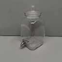 Kook Glass Drink Dispenser, with Leak-Proof Stainless Steel Spigot and Customizable Label Tag, Clear Mason Jar, Beverage Storage for Fridge, for Water, Iced Tea, Sangria, Lemonade, 1.25 Gallon