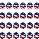 24pcs 3-1/4" (80mm) American Patriotic Christmas Ball Ornaments July of 4th Ball Hanging Independence Day Party Decor Holiday Wedding Tree Decorations