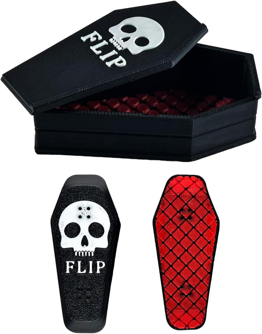 Magnetic Kickflip Fidget Slider Toy for Adults Mini Flip Fingerboard Skateboard with Storage Crat Portable,Office Desk Toys