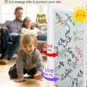 Frosted Glass Window Film with Elegant Flower Design, Bathroom Window Privacy Film for Glass Windows Cover, Static Cling, Removable, Reusable, Anti-UV, Anti-Glare, 35.4 Inch * 78.74 Inch