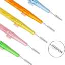 Interdental Brushes Oral Telescopic Type Dental Hygiene Brush Angled Interdental Toothpick Short Handle 30Pcs 5 Different Sizes Tooth Portable Cleaning Tool (Multi-Colored)