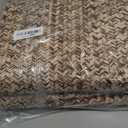 Machine Washable Rug 4x6 Print Braided Area Rugs Stain Resistant Non-Slip Floor Cover Farmhouse Solid Printed Textured Carpet for Bedroom Living Room Decor, Linen