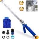 Jet Nozzle High Pressure Hose Nozzle 2-in-1 Hose Power Washer with 2 Spray Heads, Leak-Resistant Hose for Car, Patio, Pets, Orchard, Quick Connectors & Gloves for Garden/Home