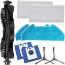 Vacuum Cleaner Replacement Kit Main Side Brush Bag Replacement Parts for bObsweep for in for Ultra-Vision Vacuum Cleaner Accessories for Enhanced Cleaning Performance(A)