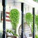 Waipfaru Artificial Hanging Four-leaf clover, 4pcs Fake Hanging Plants, Faux Ivy Pothos Vines Greenery for Wall Home Bedroom Living Room Aesthetic Kitchen Office Aesthetic Kitchen Indoor Outdoor Decor