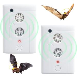 2025 Upgraded Bat Repellent for Attic, Ultrasonic Bat Deterrent Devices Plug in for Indoor Use, Friendly to Human & Pet(2Pack)