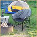 ARROWHEAD OUTDOOR Oversized Heavy-Duty Club Folding Camping Chair with Pocket, Cup Holder, Portable, Padded, Moon, Round, Saucer, Supports 330lbs, Carrying Bag