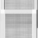 Hakuna Pets V2 Patio Pet Door Screen Insert Panel for Sliding Doors, Fits Door Track Min Ht 59.05" to Max Ht 84.25",UV Resistant Mesh, Locking Magnetic Dog Door, Easy Install and Removal,Medium,White