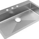 Elkay ECTSRSAD3322603 Crosstown 18 Gauge Stainless Steel 33" x 22" x 6" 3-Hole Single Bowl Dual Mount ADA Sink