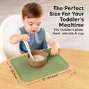 KeaBabies 2pk Silicone Placemats for Toddlers, Kids - 12x9 Non Slip Suction Baby Silicone Placemat for Restaurants, Dining Table,Travel, Easy to Clean, Food Grade/BPA-Free,Small Baby Table Mat(Desert)