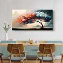 MHARTK66 Wall Decorations For Living Room Canvas Wall Art For Bedroom Office Decor Abstract Tree Landscape Wall Paintings Framed Prints Pictures Artwork Ready To Hang Hotel Room Home Decor 20x40 In (40L" x 20W", Abstract Tree Painting)