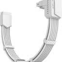 EZDIY-FAB Shield PCIE 5.1 GPU Extension Cable with 90 Degree 12V-2x6 Angle Adapter,16pin (12+4) 12VHPWR PCIe 5.1 PSU Cable Extension for RTX 40/50 Series with Combs-Standard Type-White